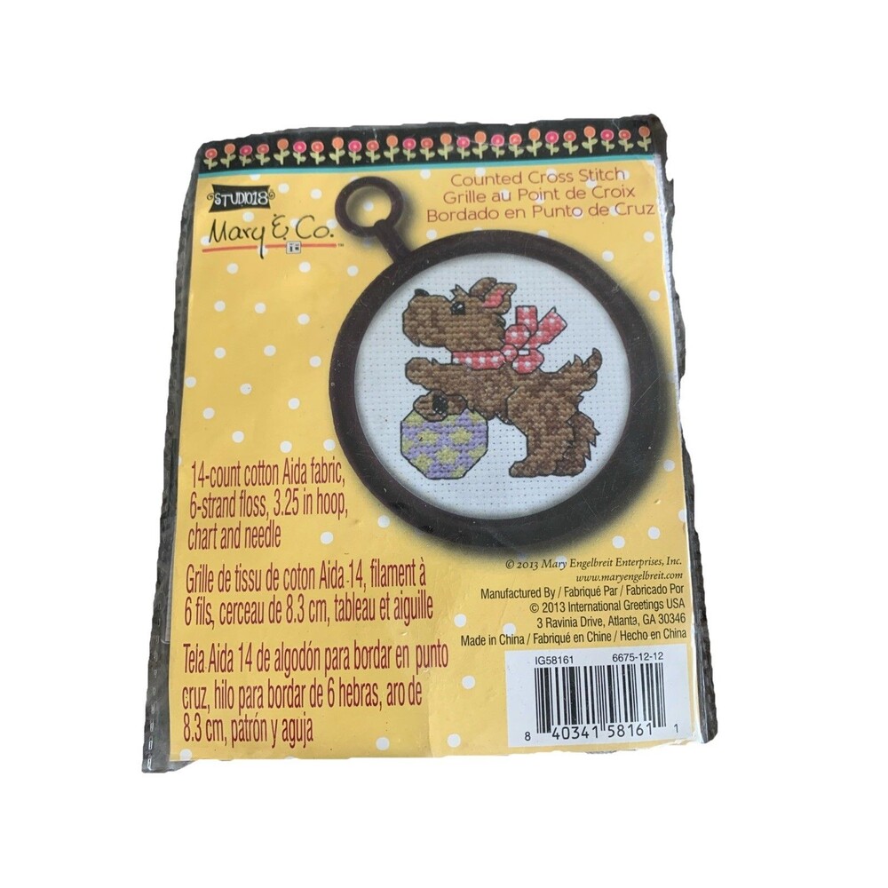 VTG 2013 Studio 18 Mary & Co Scottie Dog & Frame Counted Cross-Stitch Kit Sealed